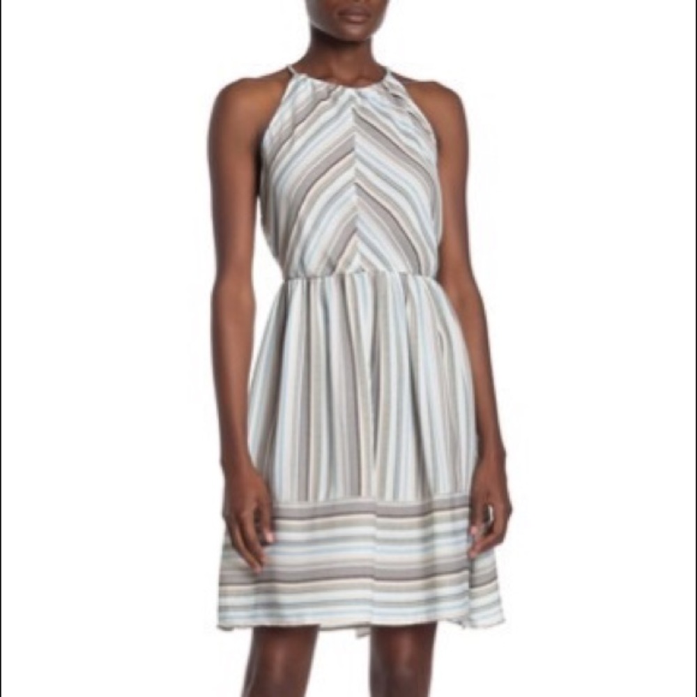LUNACHIX          Stripe Print Skater Dress